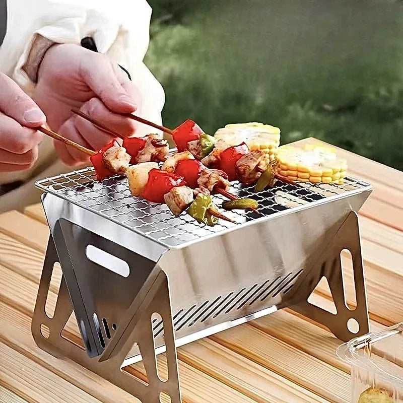 Portable Folding Stainless Steel BBQ Grill Rack | Outdoor & Home Portable BBQ Grill Axl