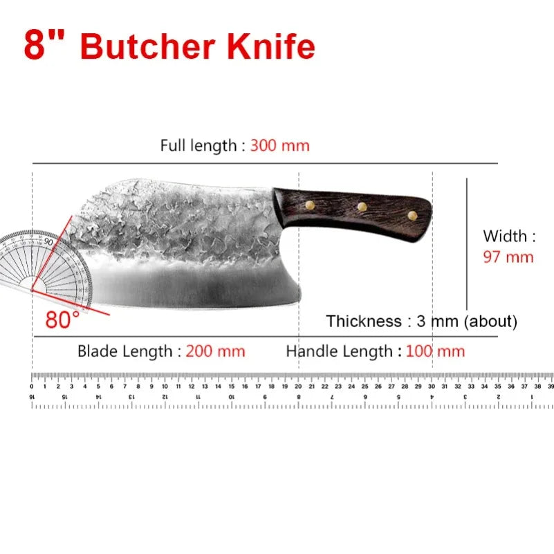 Handmade Forged Kitchen Cleaver – High-Carbon Steel Chef Knife Kitchen Cleaver Knife Axl