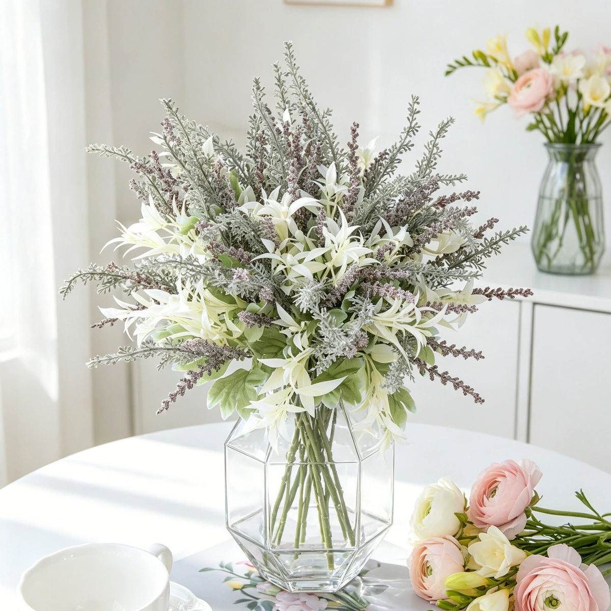 Artificial Lavender & Gypsophila Bouquet | Faux Flower Décor Artificial Flower Bouquet Axl