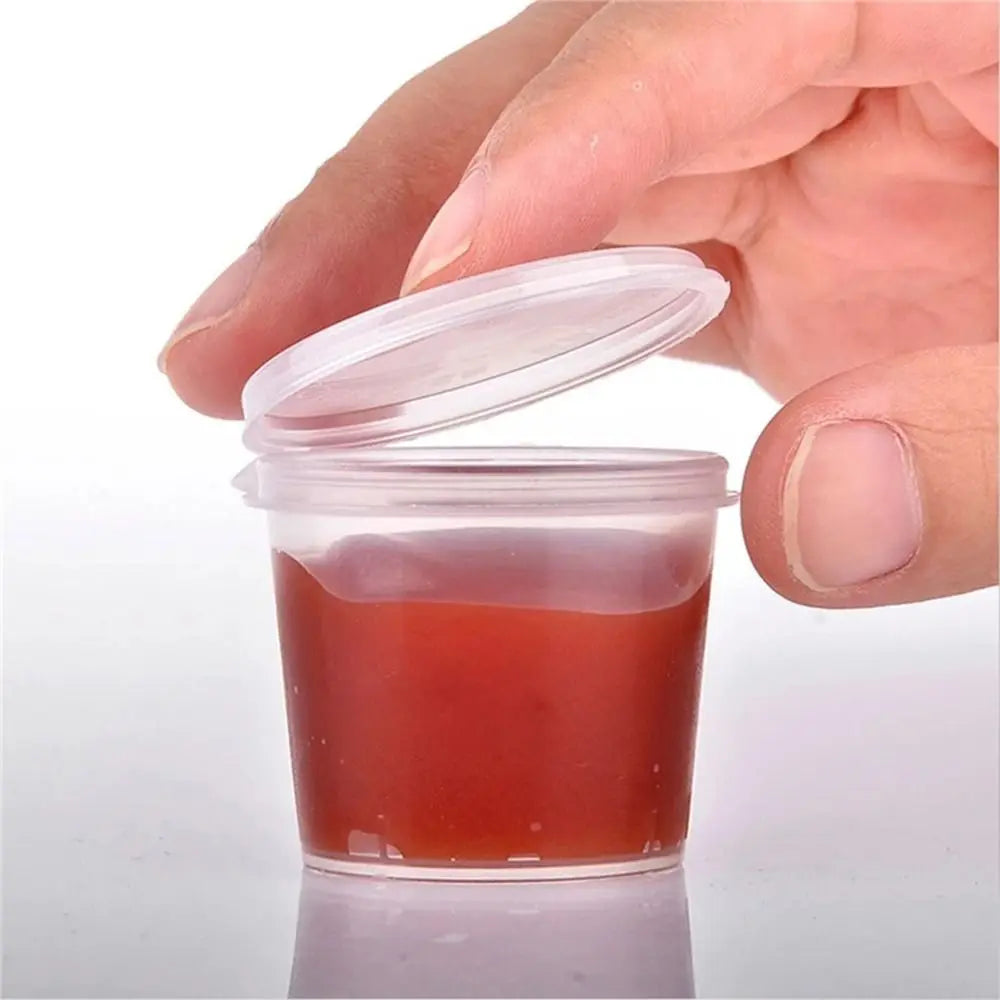 50-Pack Reusable Sauce Cups with Hinged Lids – Leak-Proof Food Storage Containers Axl