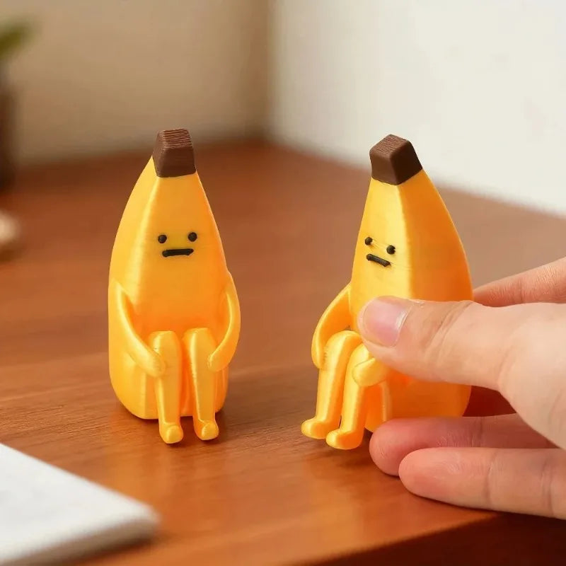 Anxious Banana 3D Printed PLA Figurine – Desk & Car Decor Novelty Figurine Axl
