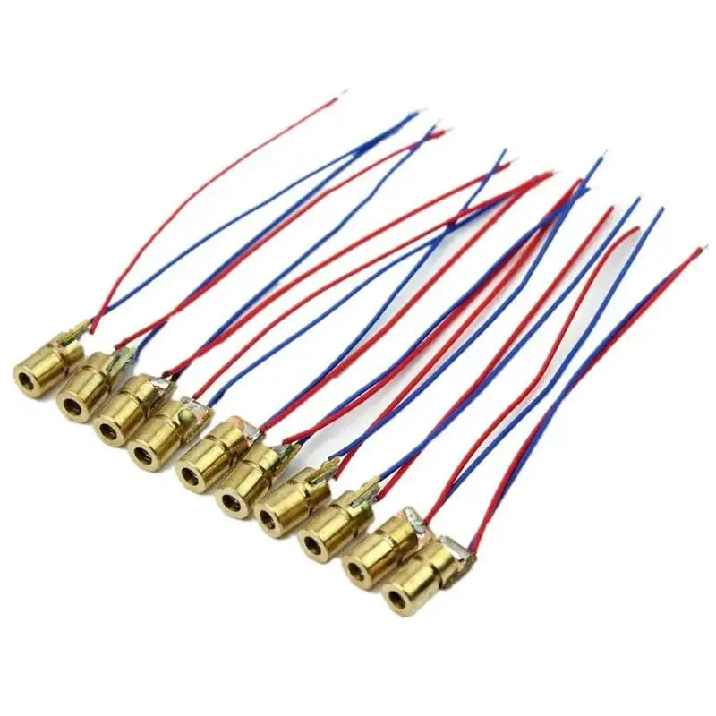 10-Pack Red Dot Laser Diode Module 650nm 5mW 3V/5V Copper Head Laser Diode Module Axl