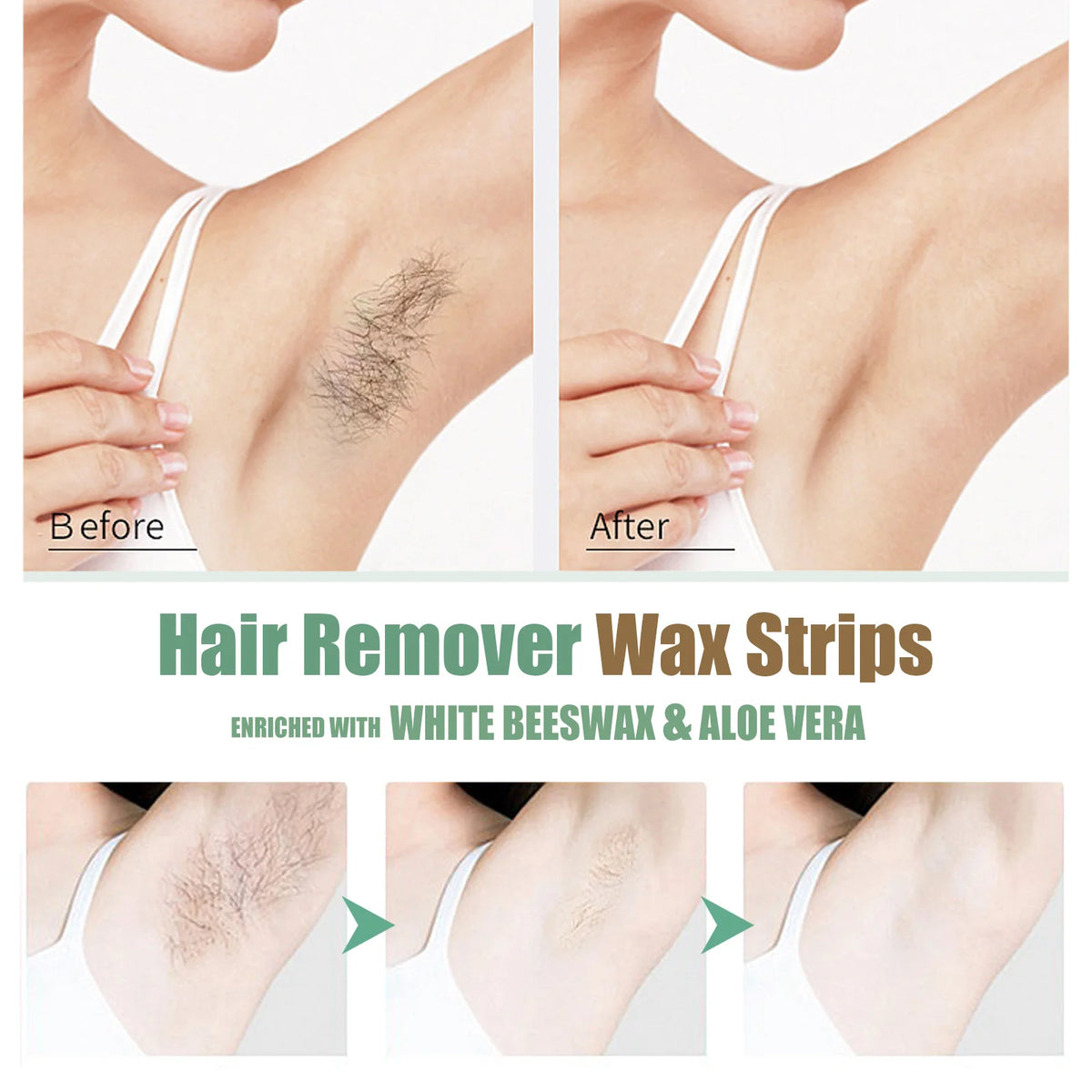 WEST MONTH Beeswax Wax Strips – 20pc Hair Removal Kit Hair Removal Strips Axl