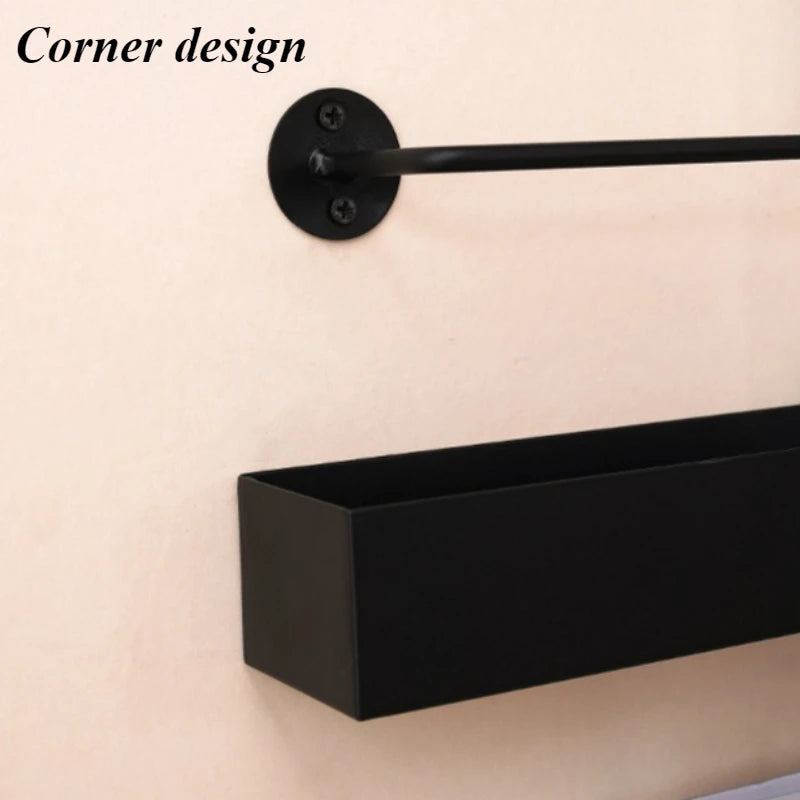 Nordic Wall-Mounted Magazine & Storage Rack | Wrought Iron Wall Storage Rack Axl