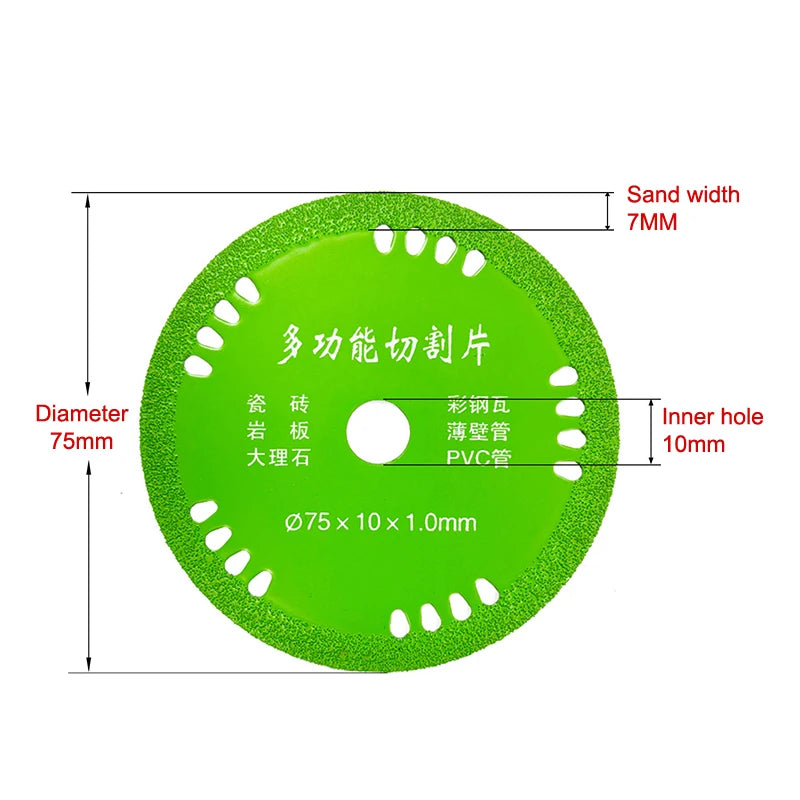 75mm Diamond Cutting Disc – 3" Glass Marble & Jade Saw Blade Diamond Cutting Disc Axl one size
