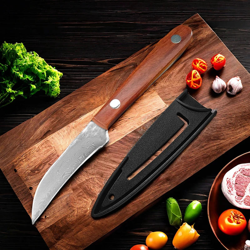 67-Layer Damascus Steel Knife – Paring & Utility Kitchen Set Damascus Kitchen Knife Axl