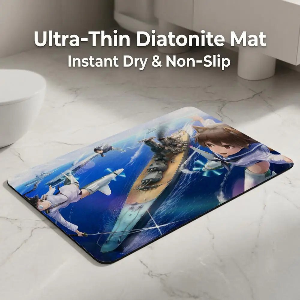 Anime Strike Witches Diatomite Bath Mat – Non-Slip, Quick Dry Diatomite Bath Mat Axl