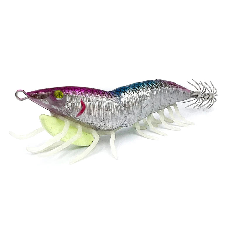 Luminous Wooden Shrimp Squid Lure – Soft Foot Fishing Bait Fishing Lure Axl 3.5 E