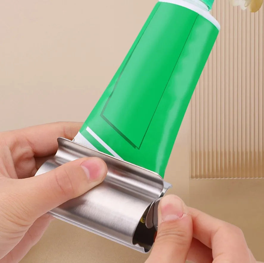 Stainless Steel Toothpaste Squeezer & Toothbrush Holder Set Bathroom Organizer Set Axl