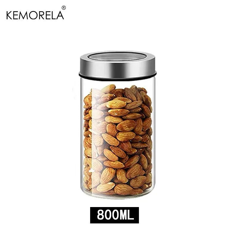 KEMORELA Glass Airtight Storage Jar – Coffee, Cereal & Snacks Glass Storage Jar Axl 800ML