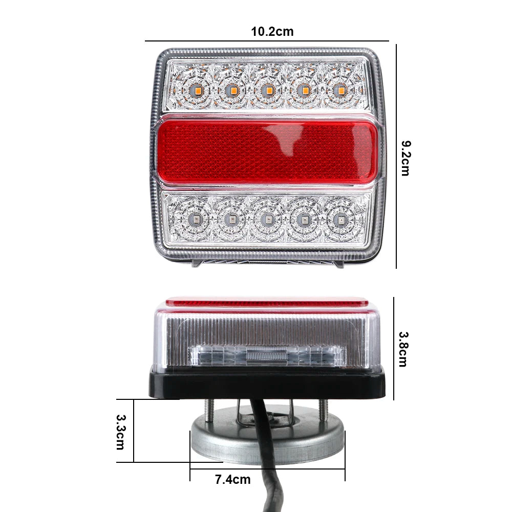 16-LED Magnetic Trailer Tail Lights 12V Combo Set (2-Pack) Trailer Tail Light Axl