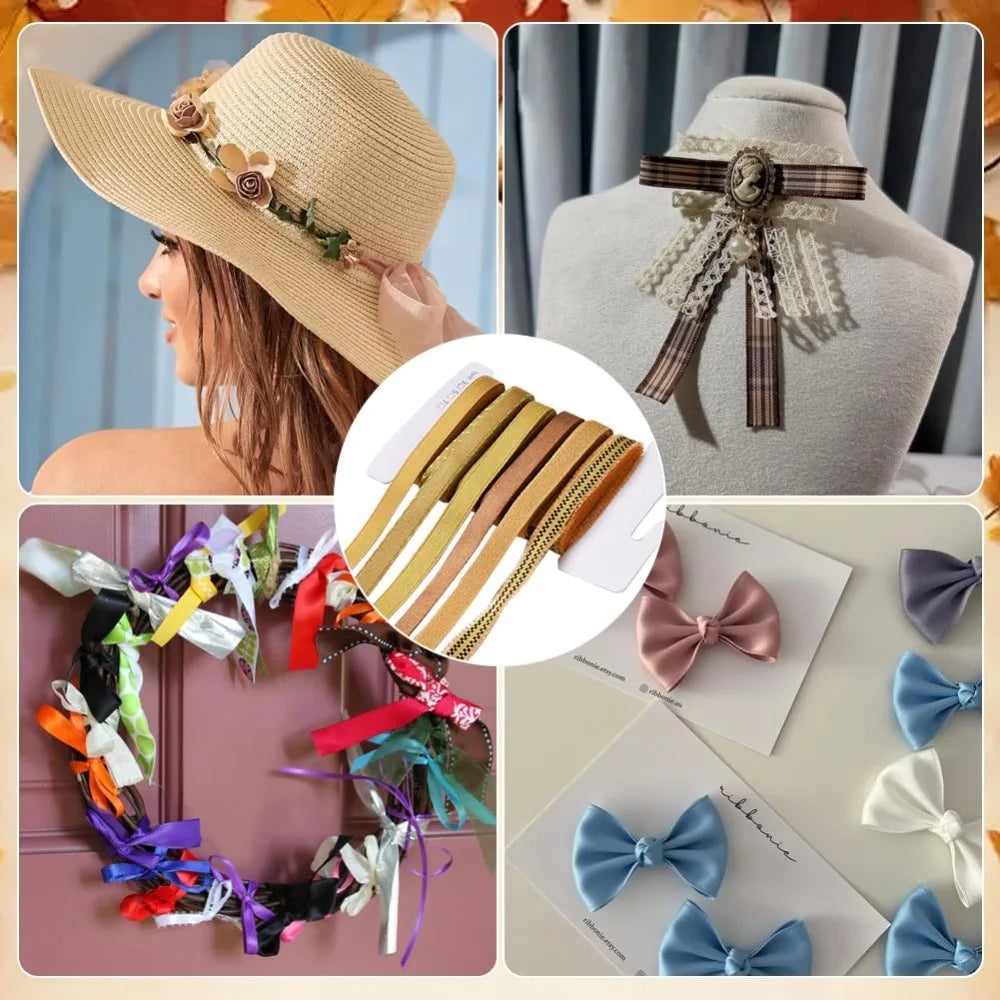 Polyester Ribbon Set 6 Styles – Orange Gift Wrapping & Bowknot Craft Ribbon Set Axl
