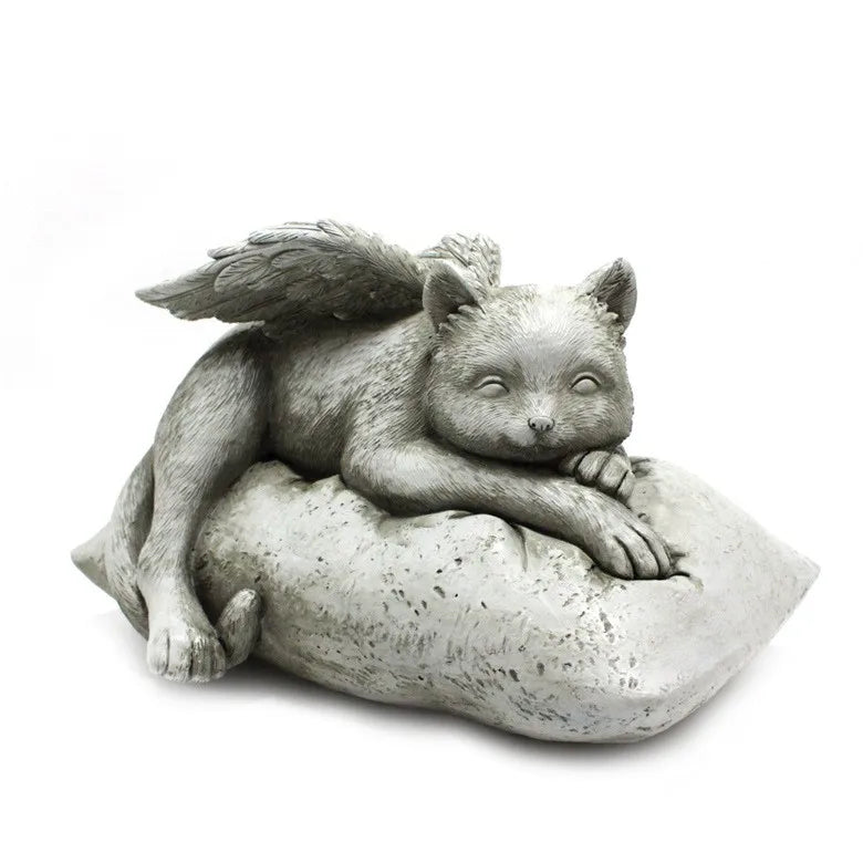 Resin Angel Dog & Cat Memorial Statue | Garden Butterfly Sculpture Garden Memorial Statue Axl Cat