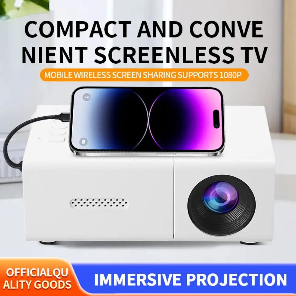 1080P Mini Portable Projector with Remote & Built-In Speaker Mini Projector Axl