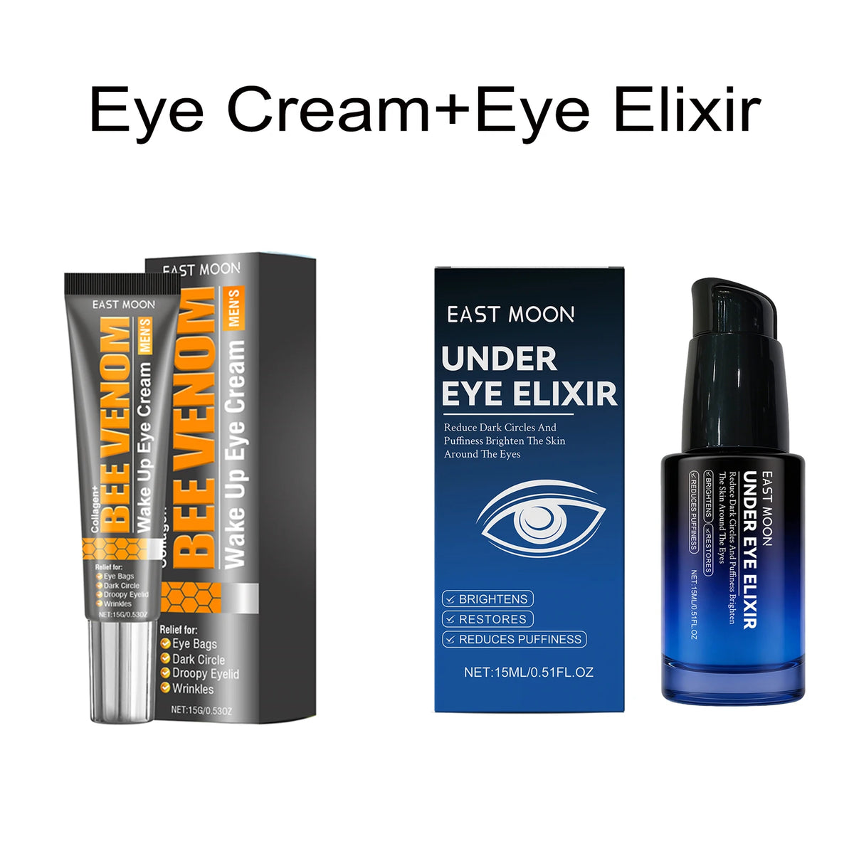 Bee Venom Eye Cream, Essence & Patches – Men's Eye Set Eye Care Set Axl Eye Cream and Elixir