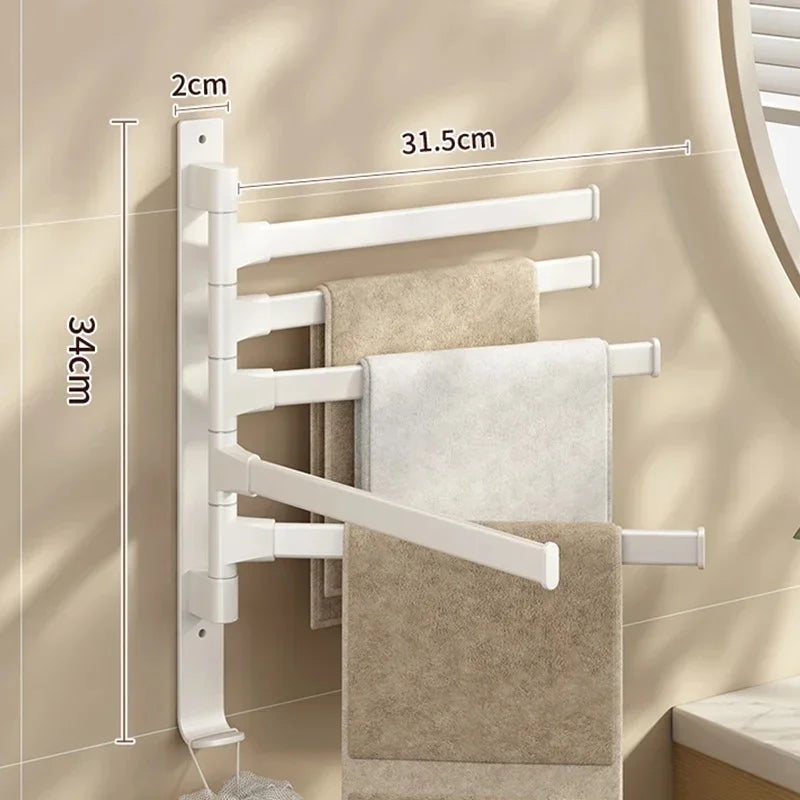 Wall Mounted Rotatable Towel Rack – Space Aluminum 2–5 Bars Towel Rack Axl