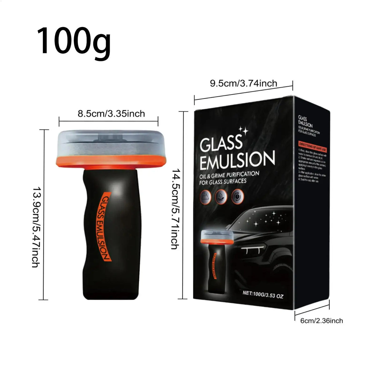 100g Car Glass Oil Film Remover – Streak-Free Window Cleaner Glass Oil Film Remover Axl