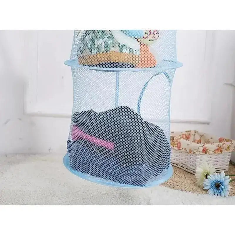 4-Layer Collapsible Mesh Hanging Basket | Home Storage Organizer Hanging Storage Basket Axl
