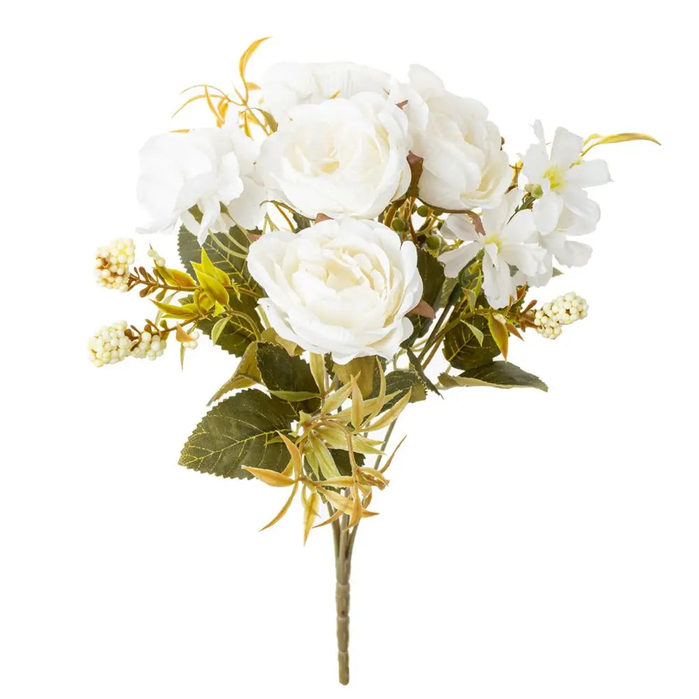 Artificial Silk Rose Peony Bouquet – Wedding & Home Décor Artificial Flower Bouquet Axl color1 2 pcs