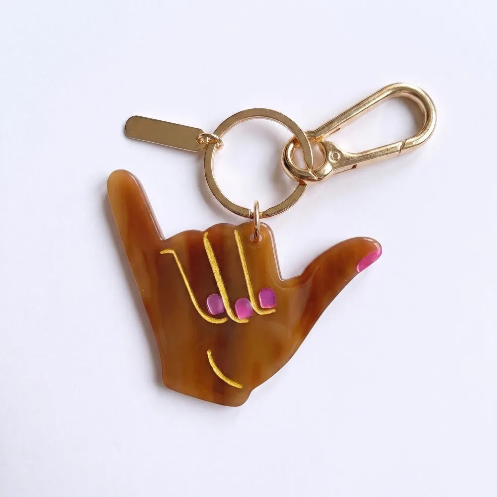 Retro Ocean Acrylic Keychain – Surfboard Crab Bag Charm Pendant Acrylic Keychain Charm Axl Style 18