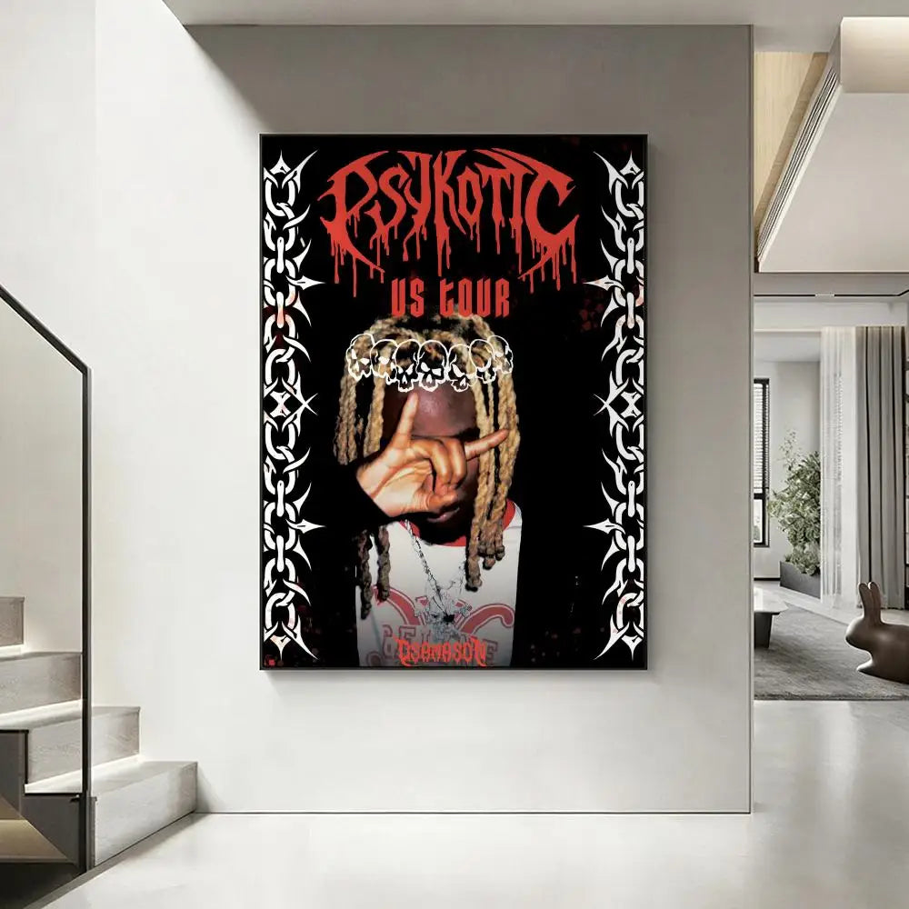 O-OsamaSon Rapper HD Poster | Waterproof Wall Art Decor Wall Art Poster Axl White1 15X20cmNoframe