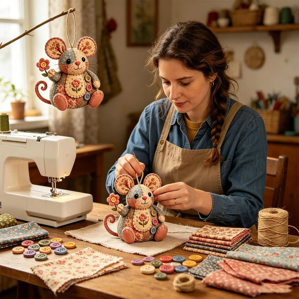 Mouse Ornament DIY Sewing Craft Kit – Beginner Friendly DIY Sewing Craft Kit Axl