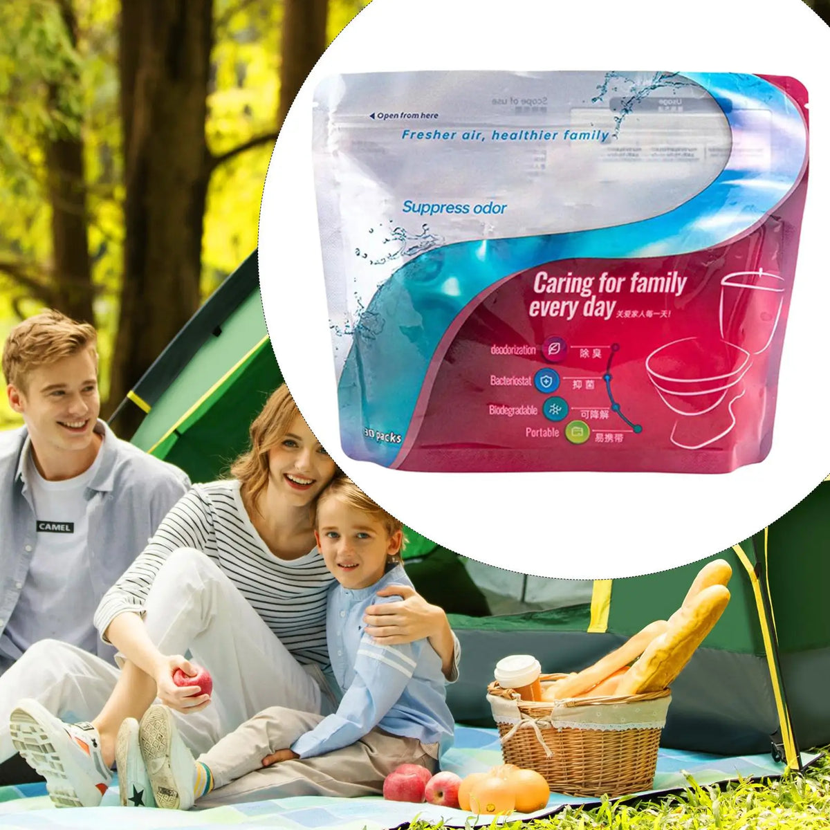 Portable Toilet Absorbent Powder 30 Pcs | Camping & Hiking Camping Sanitation Axl