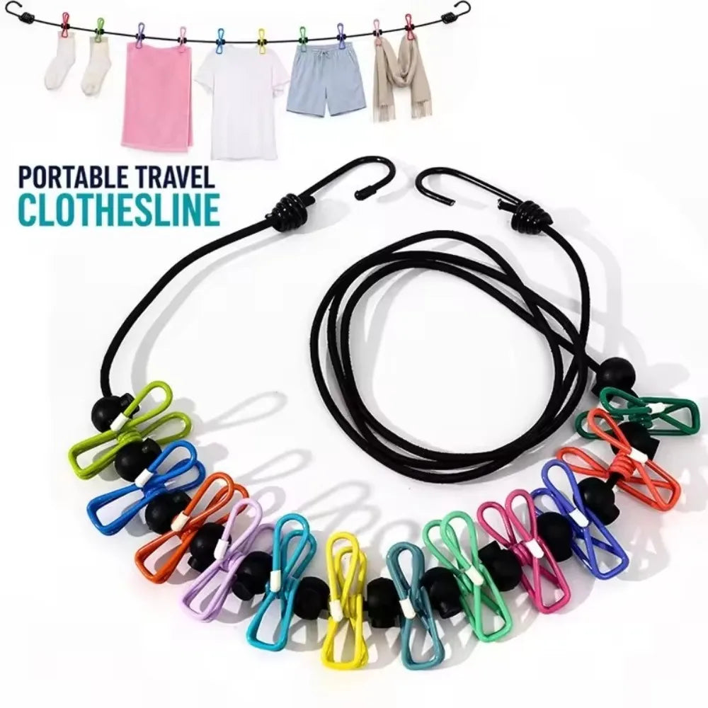 Retractable Clothesline 1.8m with 12 Metal Clips | Travel & Camp Retractable Clothesline Axl
