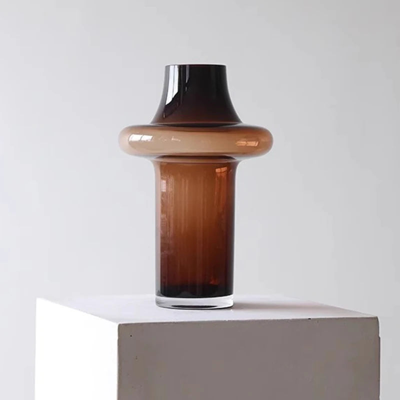 Nordic Minimalist Glass Vase – Modern Tabletop Flower Bottle Decorative Glass Vase Axl