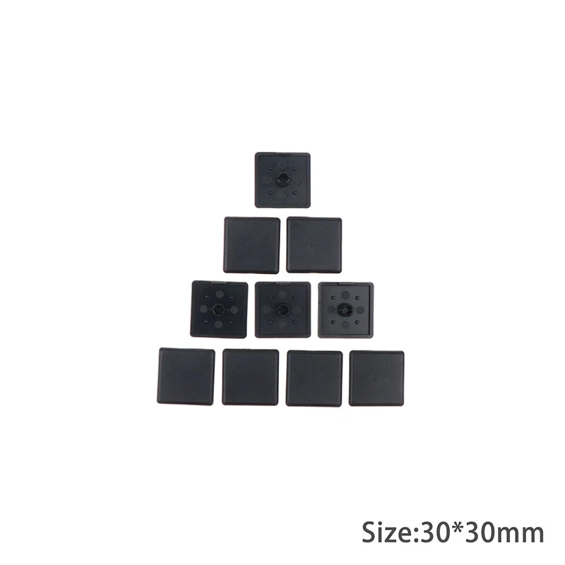 10Pcs Black Plastic End Caps for EU Aluminum Profile 2020–4545 Profile End Caps Axl 30x30mm