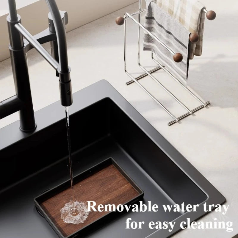 3-Tier Kitchen Rag Drain Rack – Countertop Dishcloth Organizer Kitchen Storage Rack Axl