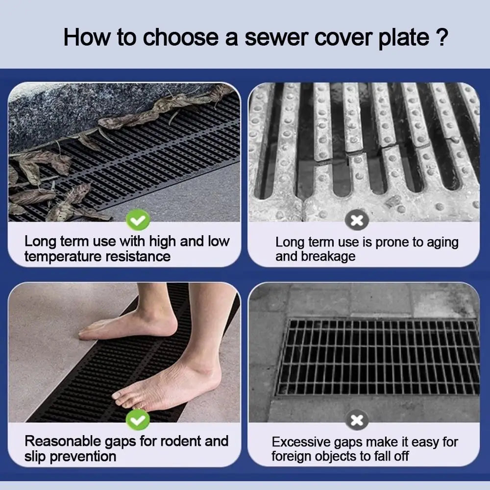Resin Plastic Trench Drain Cover Grate – Garage, Driveway & Outdoor Drain Cover Grate Axl
