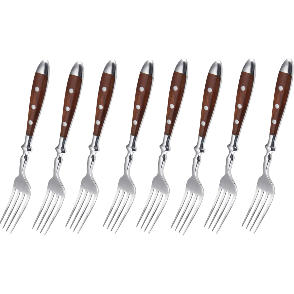 YRIDEFE 6-Piece Stainless Steel Cutlery Set – Knife Fork Spoon Cutlery Set Axl 8PCS C