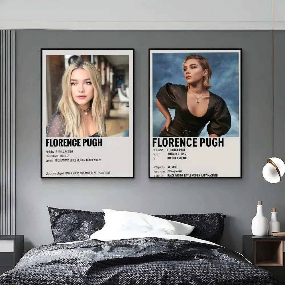 Florence Pugh HD Poster – Waterproof Sticky Wall Art Decor Wall Art Poster Axl