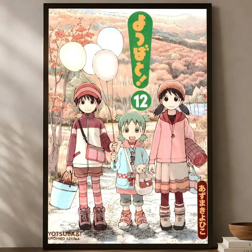 Yotsuba&! Manga Self-Stick Wall Poster – HD Waterproof Decor Wall Art Poster Axl White08 50X70cmNoframe