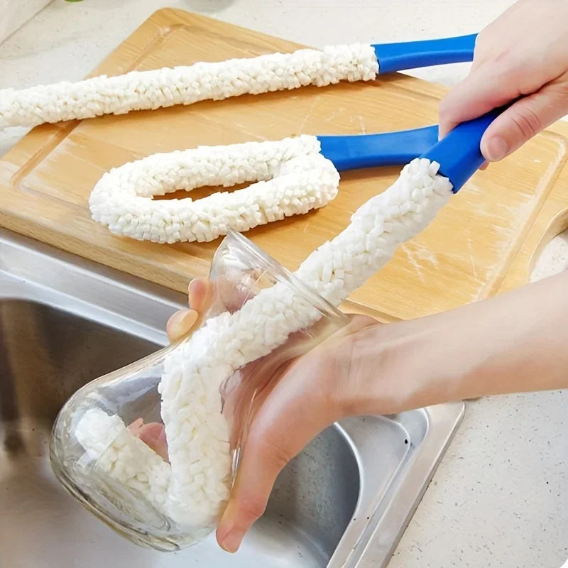 Goblet & Wine Glass Cleaning Brush – Curved Pipe Scrubber Glass Cleaning Brush Axl
