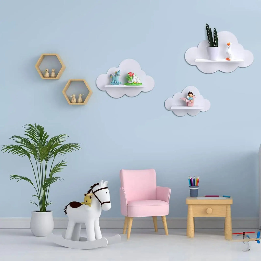 Cloud Wall Shelf Set of 3 – Floating Kids Room & Nursery Shelves Floating Wall Shelves Axl