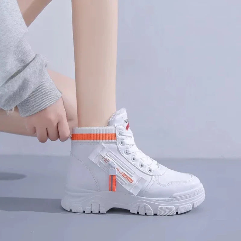 Women's Winter Ankle Boots – Plush Lace-Up Snow Sneakers Women's Ankle Boots Axl