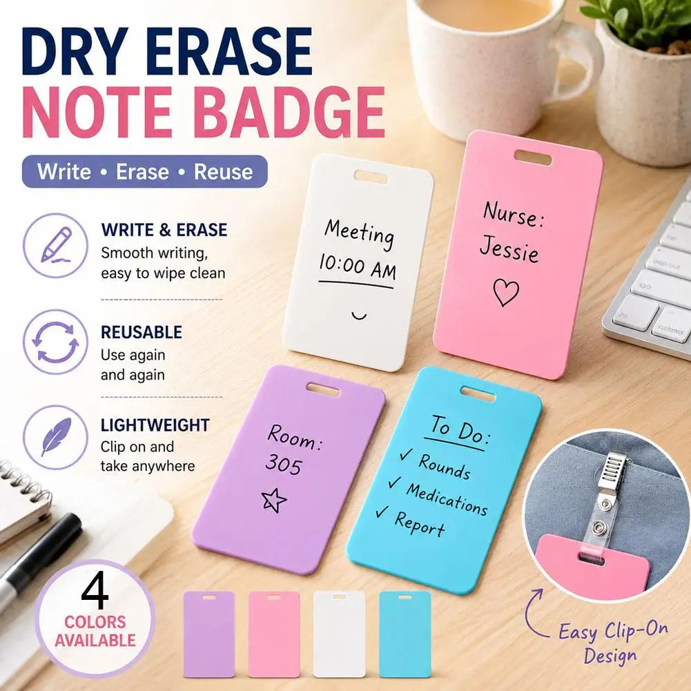 Reusable Wipeable Badge Card – Erasable Self-Adhesive Label Reusable Badge Label Axl