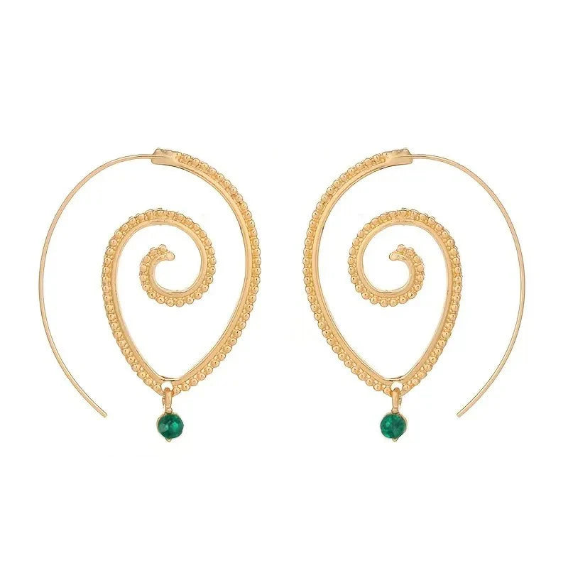 Huitan Bohemian Circle Dangle Earrings – Cubic Zirconia Women Dangle Earrings Axl