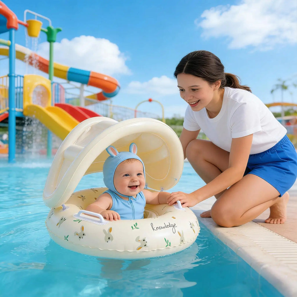 Kids Inflatable Pool Float with Removable Sun Canopy Kids Pool Float Axl
