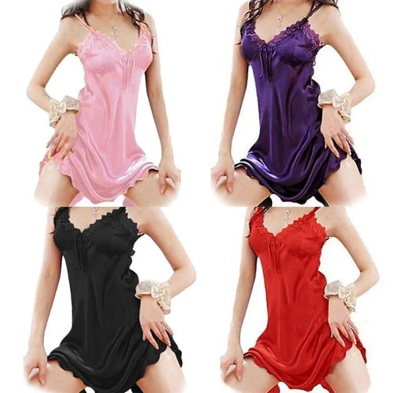 Women's Lace Babydoll Nightgown – Off Shoulder Satin Sleep Dress Babydoll Nightgown Axl