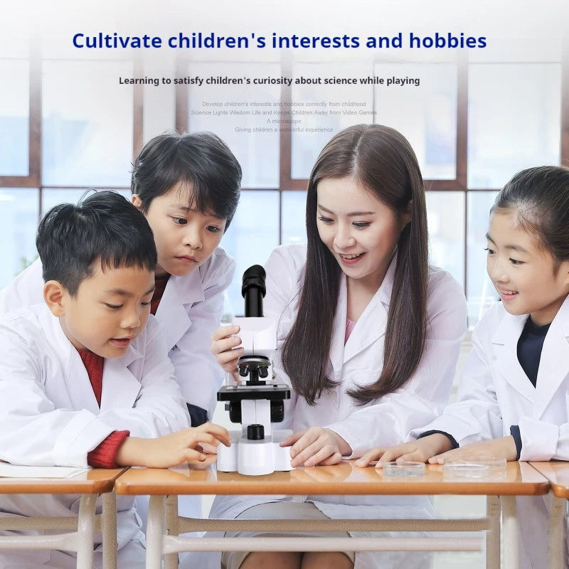 800X Kids Optical Microscope – HD Science Experiment Kit Children's Microscope Axl