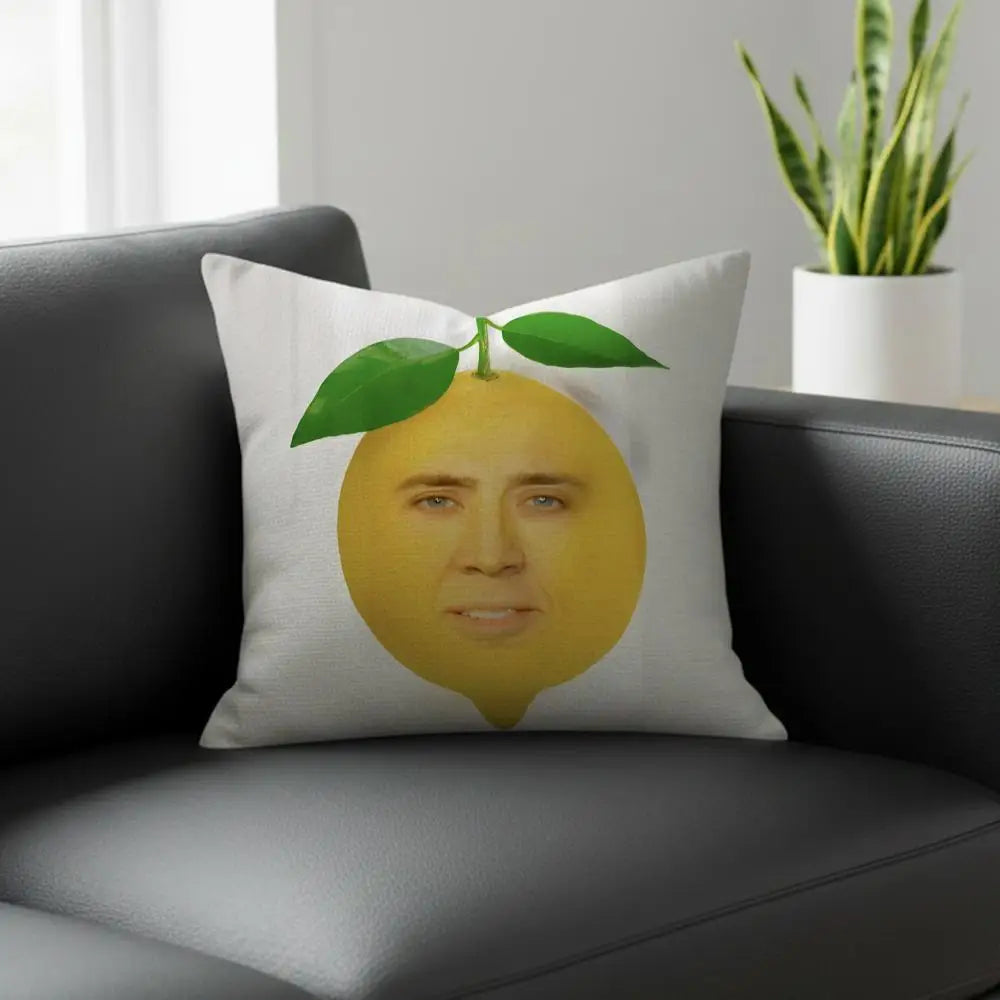Nicolas Cage Linen Cushion Cover | Novelty Pillow Case Decor Novelty Cushion Cover Axl White4 40X40cm