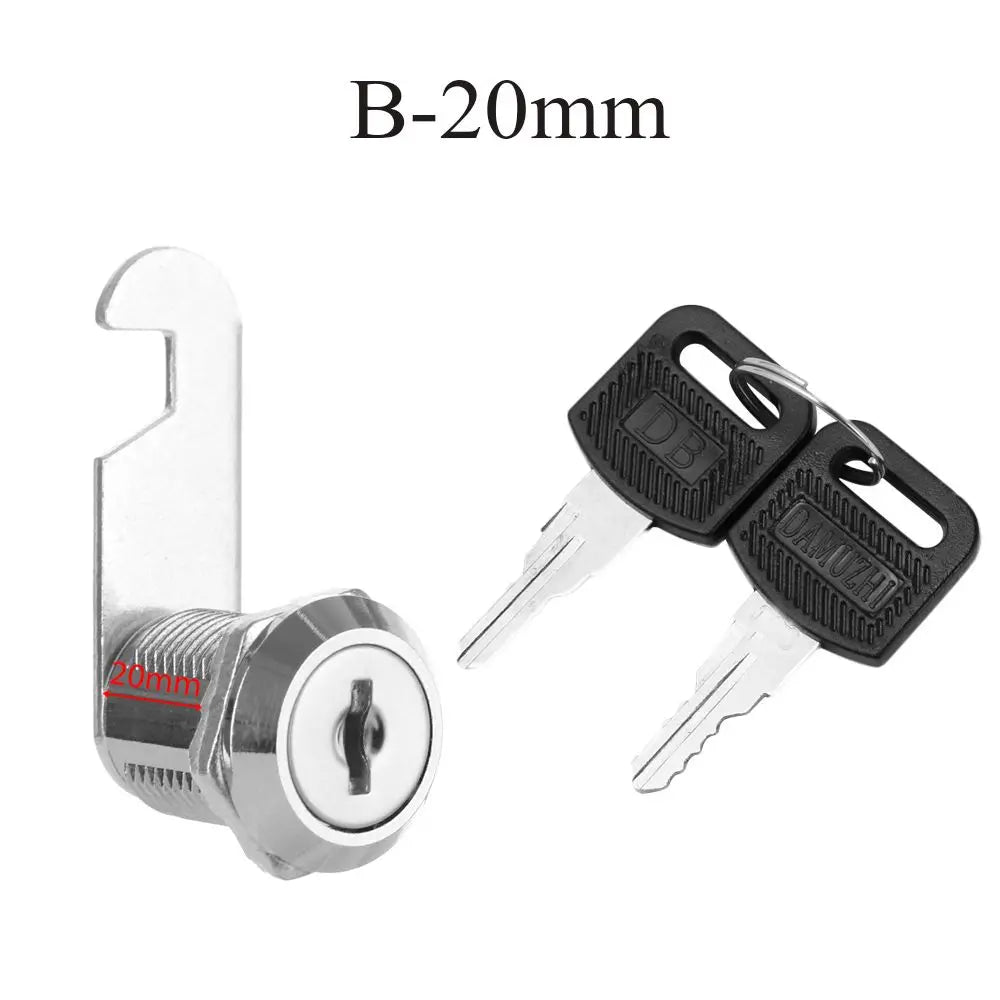 Zinc Alloy Cam Lock with 2 Keys – Cabinet Drawer Mailbox Cam Lock Axl B-20mm