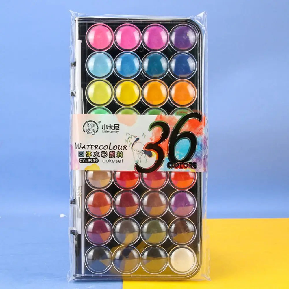 Solid Watercolor Paint Set 12/18/24/36 Colors – Metallic Glitter Watercolor Paint Set Axl 36 Colors