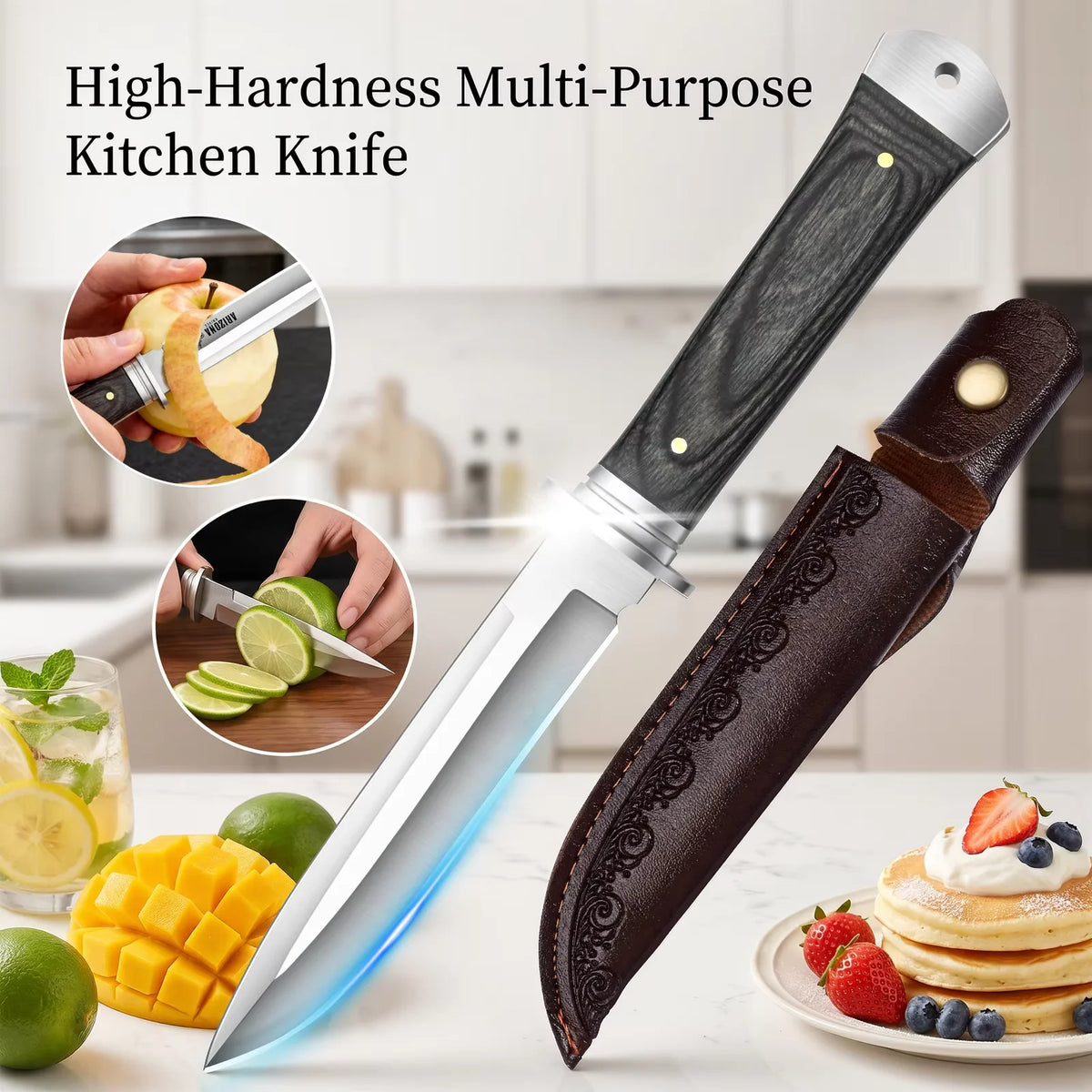 Heavy-Duty Utility Knife – 5Cr13 Steel & Pakkawood Handle Kitchen Utility Knife Axl