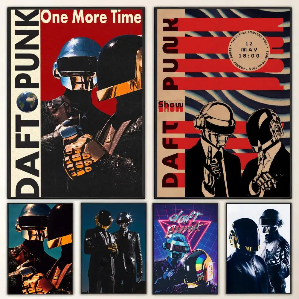 Daft Punk HD Art Poster – Waterproof Sticky Wall Decor Wall Art Poster Axl