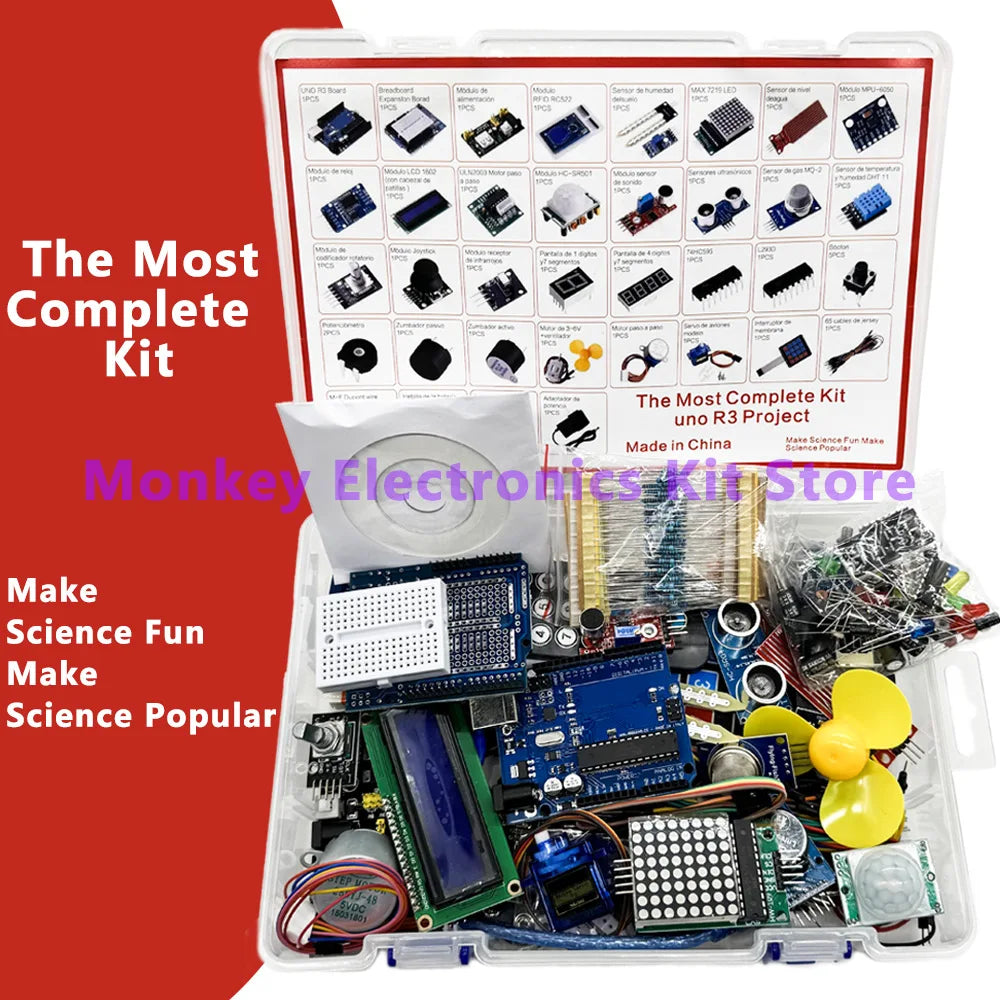 Complete Arduino Uno R3 Starter Kit – ATmega328P DIY Electronics Arduino Starter Kit Axl