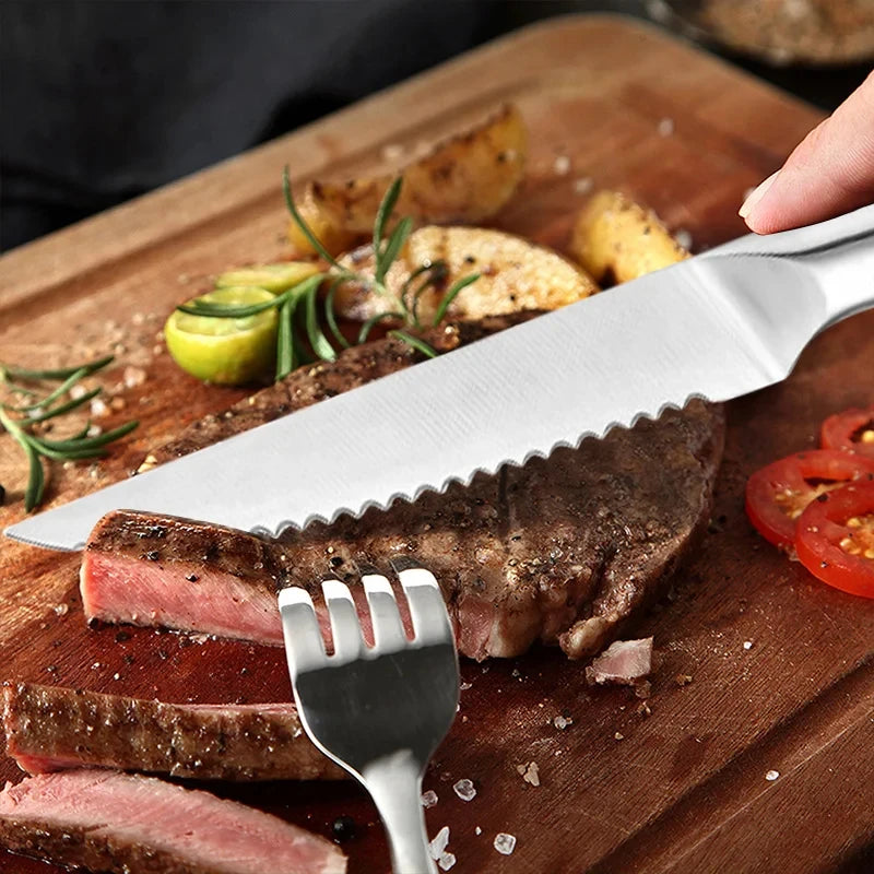 Stainless Steel Steak Knife Set – Serrated Knives 1, 3 or 6 Piece Steak Knife Set Axl